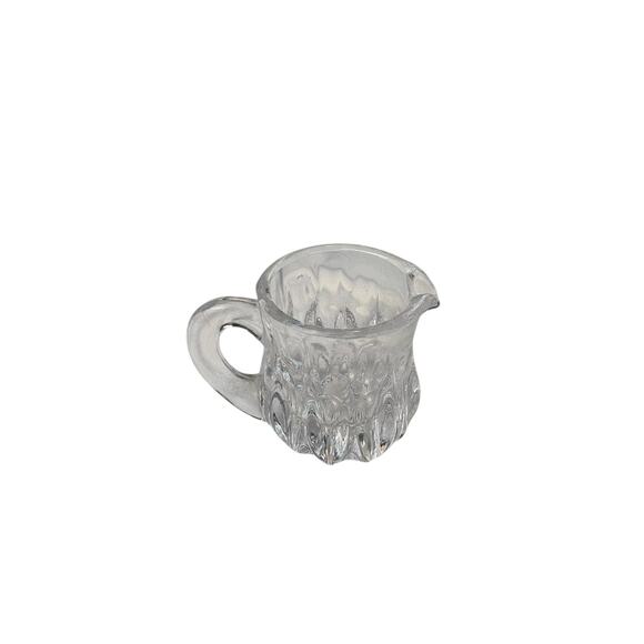 Vintage Clear‎ Glass Individual Creamer with Textured Pattern – Unbranded - Picture 2 of 6